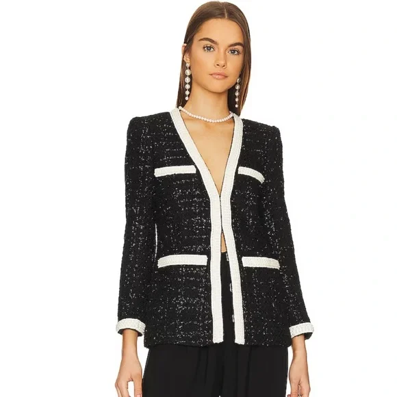Veronica Beard Pearl Embellished Black Kemsley Jacket NWOT